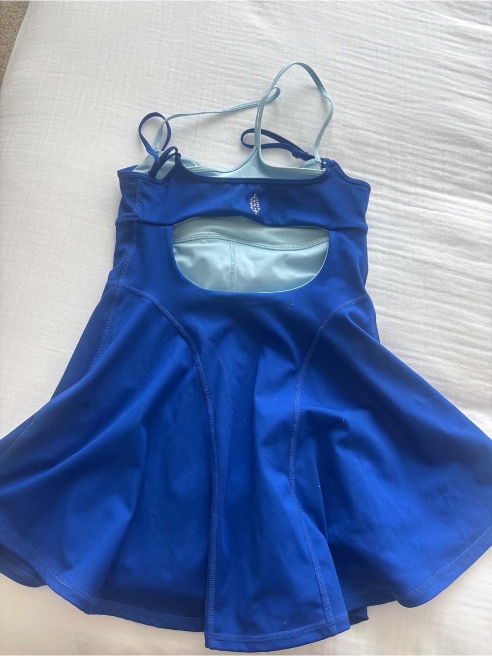 Women’s Royal Blue FP MOVEMENT Tennis Dress with Light Blue Detail - Picture 3 of 4